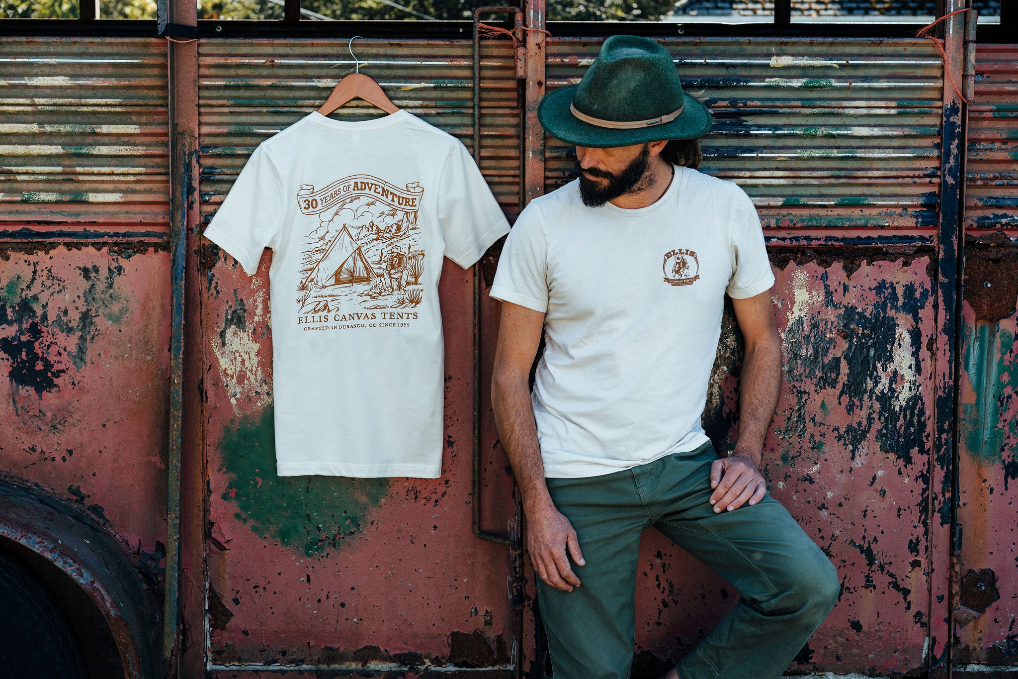 Ellis Canvas Tents 30th anniversary t-shirt cowboy style